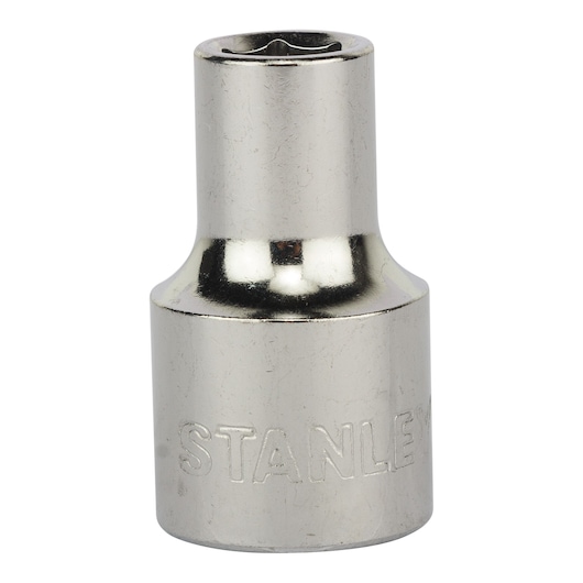 STANLEY 1-86-509 chrome socket tool, photography of front angle on white background.