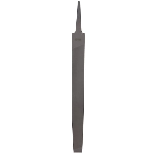 Stanley flat mill file, straight-on angle, gray metal with fine textured surface for smoothing