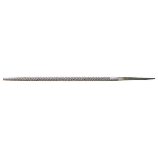 Photo of STANLEY 22-307 metal file tool, tapered and grooved, side angle, on white background.