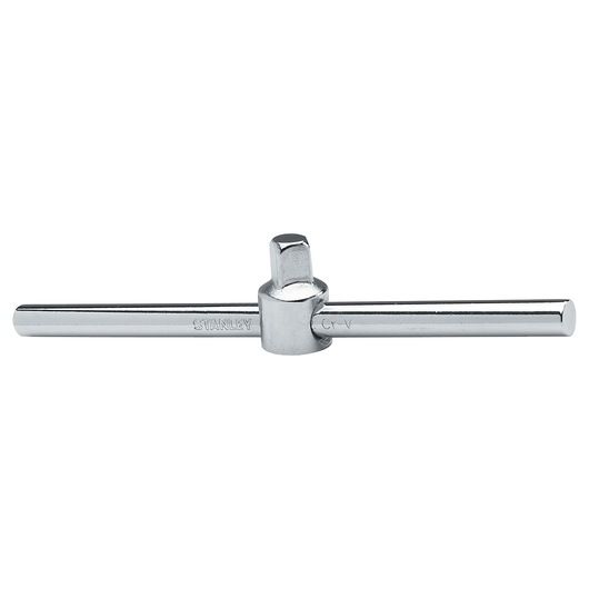 STANLEY 4-86-010 T-bar socket tool, silver chrome finish, product front angle on white background.