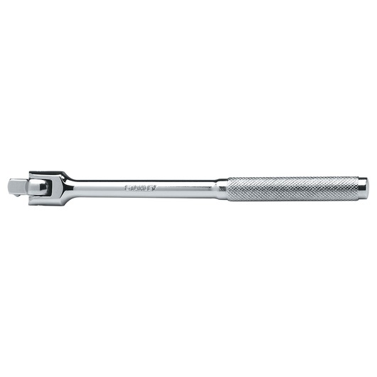 STANLEY 4-86-012 chrome breaker bar with knurled handle, photography, side view on white background.