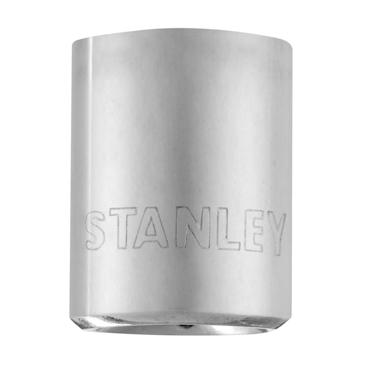 Stanley 4-86-309 socket, chrome finish, photography, front view on white background.