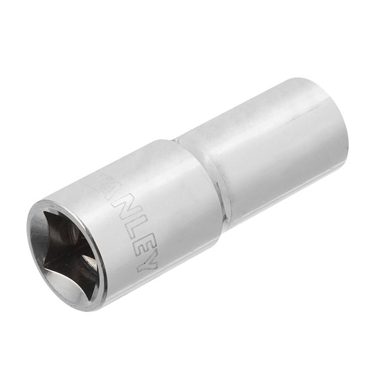 Stanley 4-86-322 chrome socket, side angle on white background.