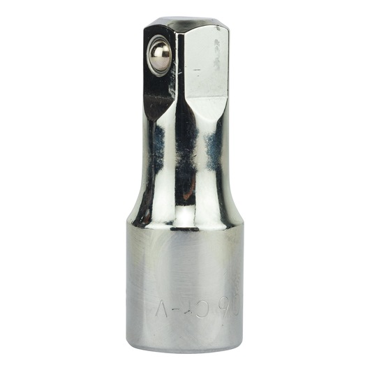 STANLEY 4-86-406 chrome socket adapter, close-up front view, with hexagonal drive and ball detent.
