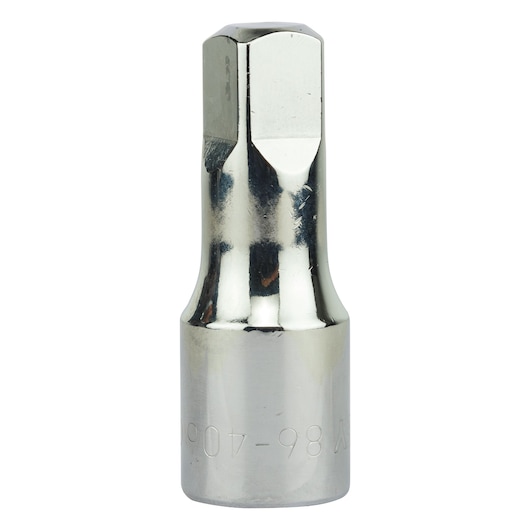 STANLEY 4-86-406 chrome hex socket, tool category, front angle on white background.