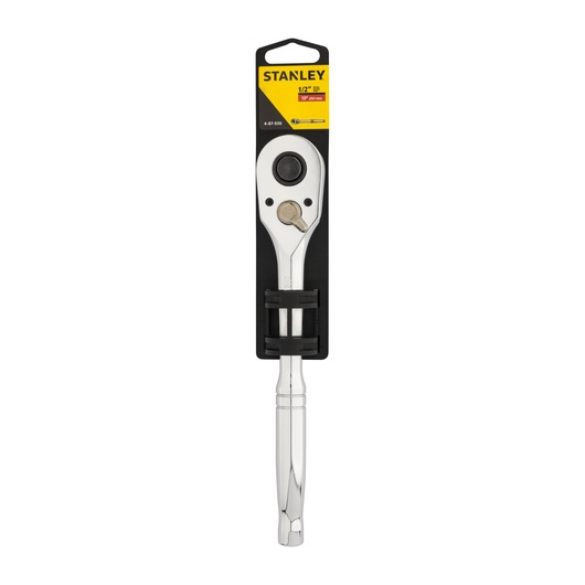 Stanley 4-87-930 ratchet wrench, chrome finish, photographed front view against white background.