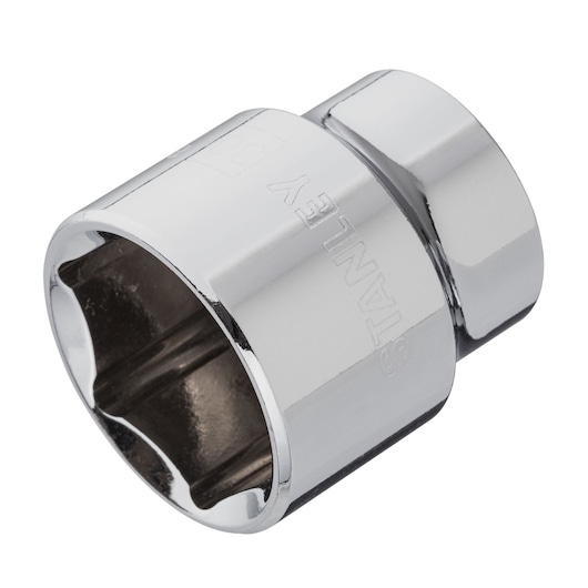 DRIVE SOCKET 1/2" 30mm STANLEY  white background ANGLE