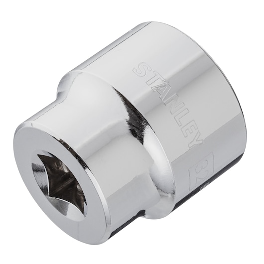 DRIVE SOCKET 1/2" 32mm STANLEY  white background SIDE VIEW