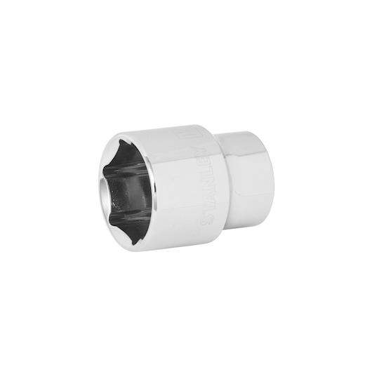 STANLEY 4-88-774 chrome socket, front angle, photography, silver finish tool accessory.