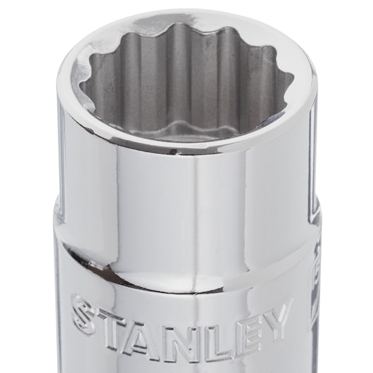 STANLEY 4-89-664 chrome socket tool, photography close-up on white background.