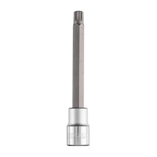 STANLEY 4-92-541 socket bit, silver and gray, photographed upright on white background.