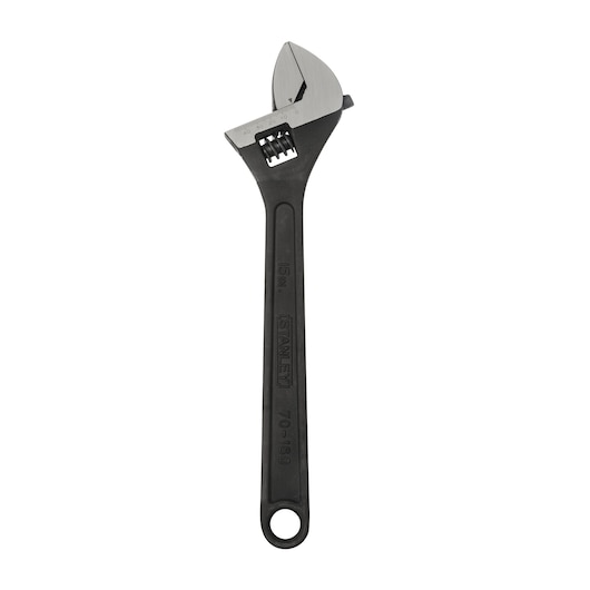 ADJUSTABLE WRENCH  ON WHITE BACKGROUND SIDE VIEW