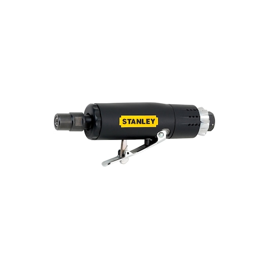 STANLEY 78-340LA black straight die grinder, product side view on white background.