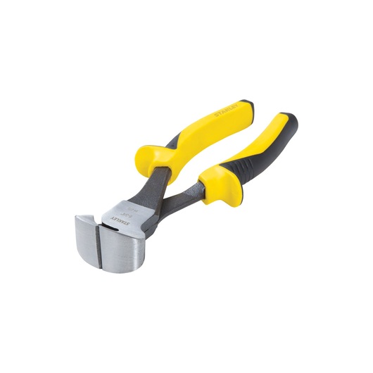 STANLEY 84-270 end cutting pliers with yellow and black handles, angled on white background.