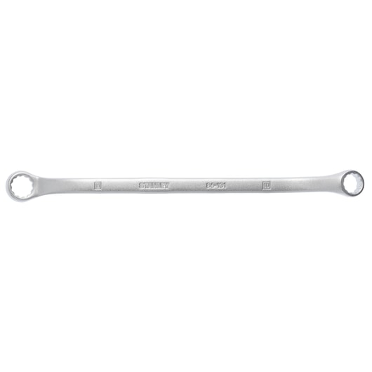 Stanley 86-131 box end wrench, silver finish, shown flat on white background, tool photography.