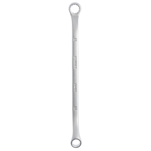 STANLEY 86-131 double box end wrench, silver finish, front angle, hand tool for tightening nuts.
