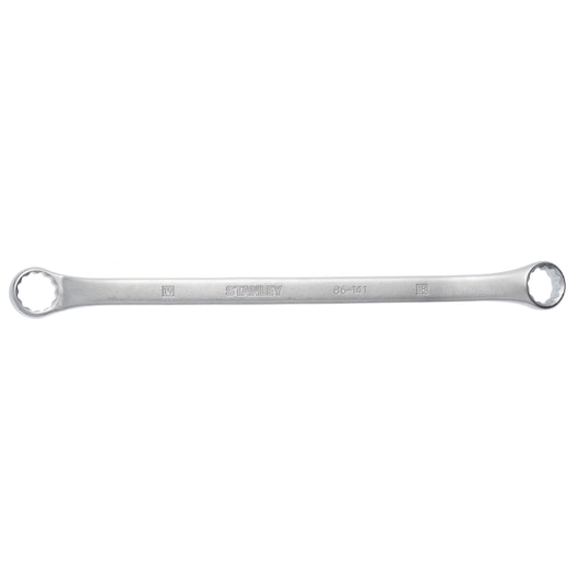 STANLEY 86-141 box end wrench, silver hand tool, flat lay on white background.