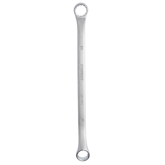 STANLEY 86-141 box end wrench, silver hand tool, straight view on white background.