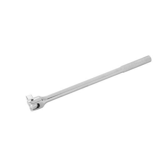 STANLEY 89-302 chrome breaker bar tool, long handle, knurled grip, side angle, white background.