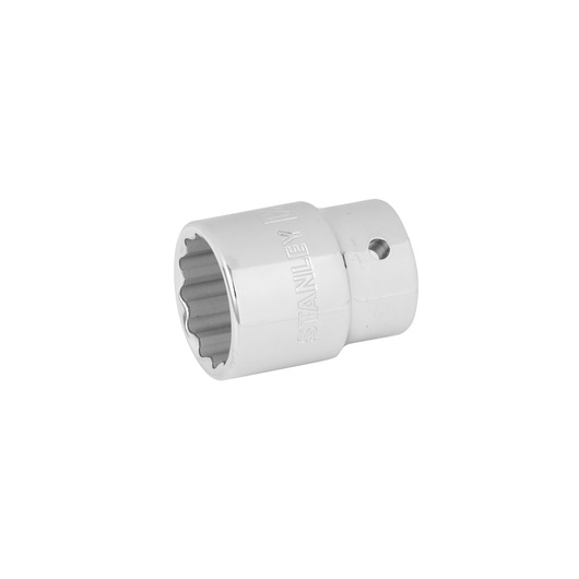 STANLEY 89-669 chrome socket, product photography, side angle on white background.
