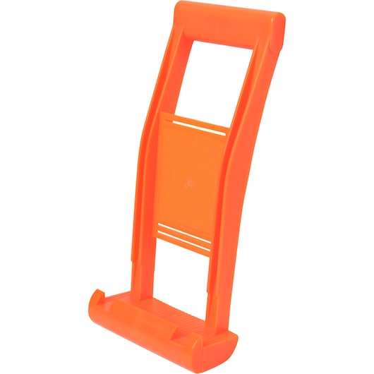 Stanley 93-301 orange plastic carpenter push block, front angle, for woodworking safety.