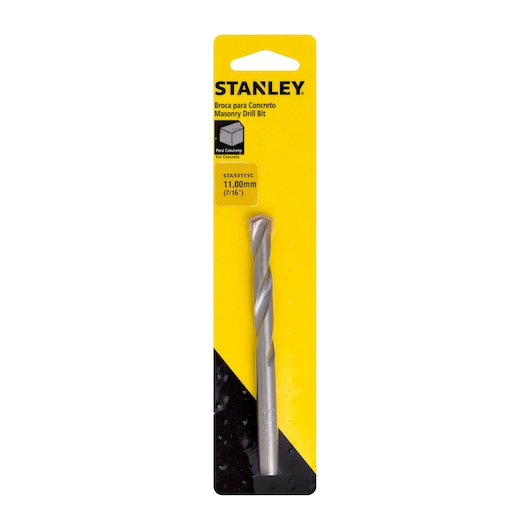 STANLEY STA53111C masonry drill bit 11mm in retail packaging, front angle on white background.