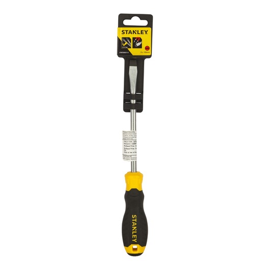 STANLEY STMT60831-8 chisel with black and yellow handle, front angle, on white background.