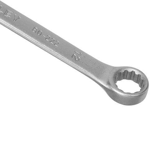 STANLEY STMT80222-840 box-end wrench, silver finish, photography, angled on white background