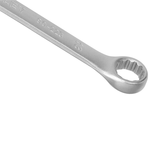 Stanley STMT80223-840 box-end wrench, silver, close-up on white background